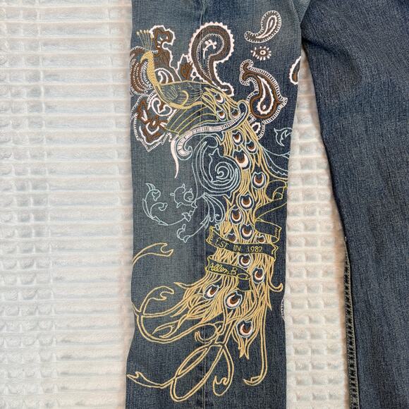Womens Allen Schwartz Allen B Embroidered Flare Jeans Size 28 - Picture 10 of 11